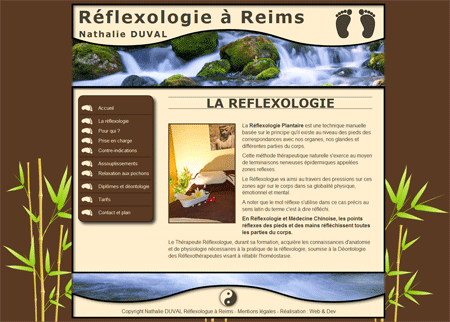 Exemple de création site Internet Reims : Réflexologie à Reims