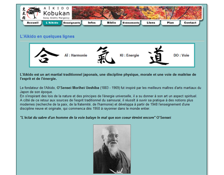 Exemple de creation site Internet Reims : Aïkido
