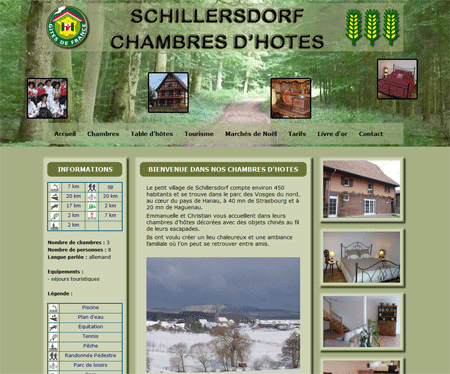 Exemple de creation site Internet Reims : Chambres d'hôtes à Schillersdorf