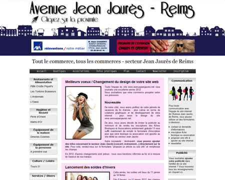 Exemple de création site Internet Reims : boutiques, commerces et associations du secteur Jean Jaurès à Reims