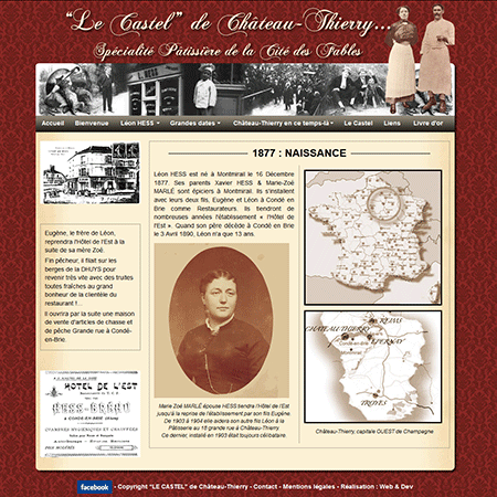 Exemple de creation site Internet Château-Thierry : Léon HESS et son gâteau de voyage, "Le Castel"