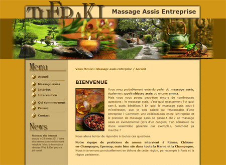 Exemple de creation site Internet Reims : Massage assis à Reims
