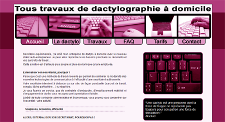 Exemple de creation site Internet Reims : ma dactylo on-line