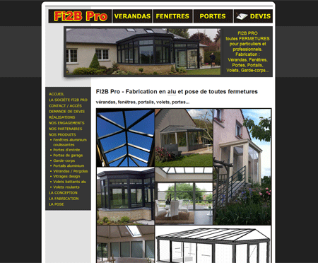 Exemple de création site Internet Reims : conception et pose de vérandas, portes, fenêtres... à Reims